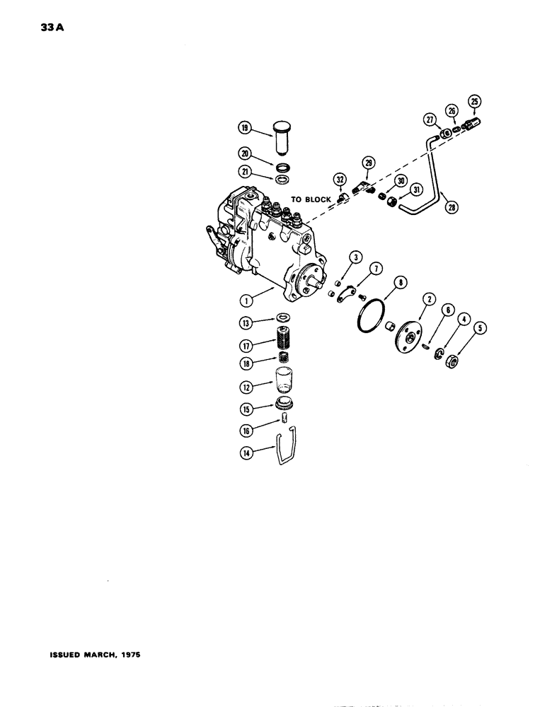 Схема запчастей Case W14 - (033A) - A138014 INJECTION PUMP, (336 BD) DIESEL ENGINE, WITH LUBE TUBE ON OUTSIDE OF PUMP (03) - FUEL SYSTEM