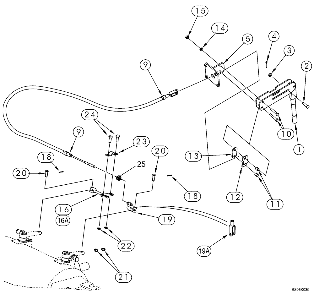 Схема запчастей Case 588G - (07-10) - CONTROLS - BRAKE, PARKING (07) - BRAKES