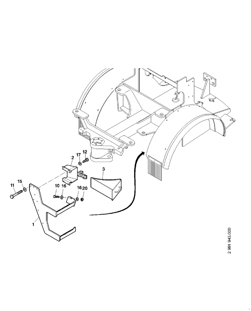 Схема запчастей Case 321D - (01.810[2991946001]) - STEPS INSTALLATION (90) - PLATFORM, CAB, BODYWORK AND DECALS