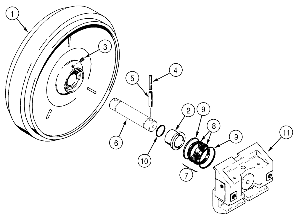 Схема запчастей Case 750H - (05-05) - TRACK IDLER (11) - TRACKS/STEERING