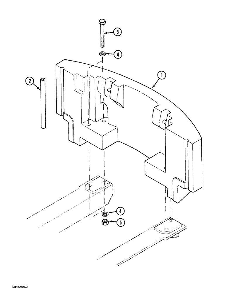 Схема запчастей Case 1088 - (9A-08) - COUNTERWEIGHT (09) - CHASSIS/ATTACHMENTS
