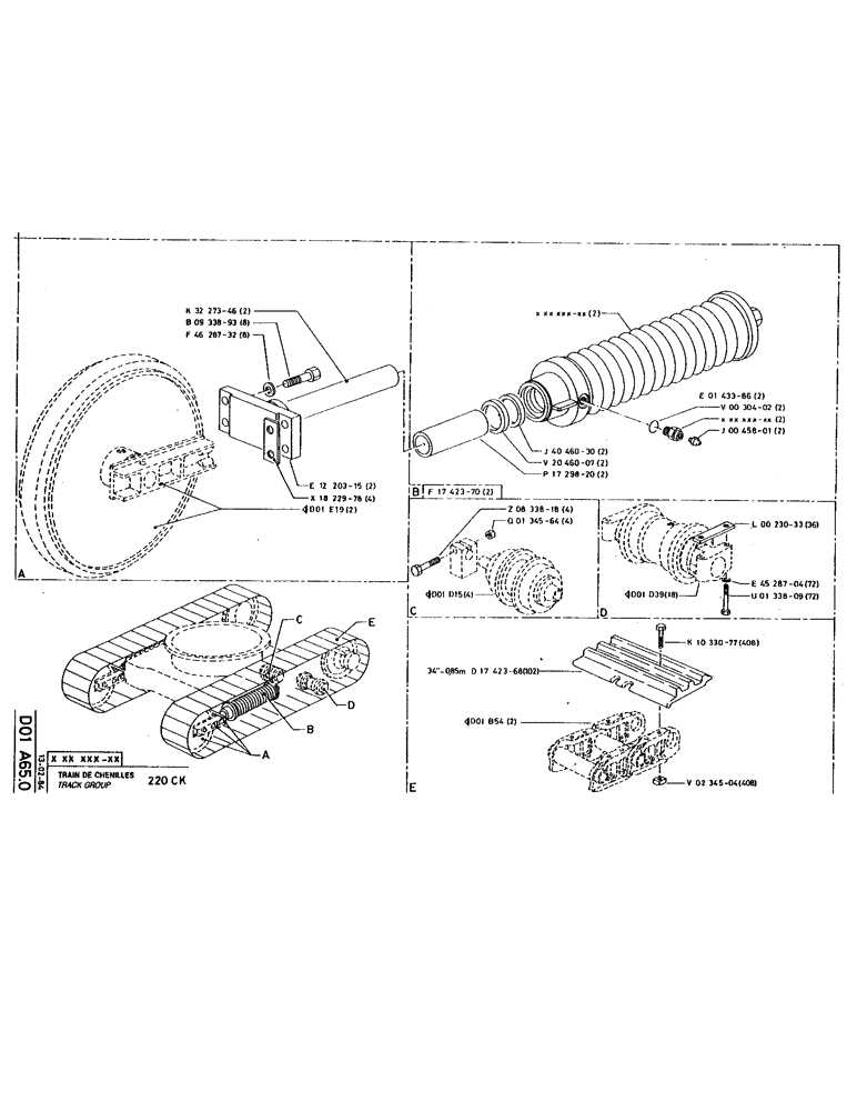 Схема запчастей Case 220 - (B-041) - TRACK GROUP (04) - UNDERCARRIAGE