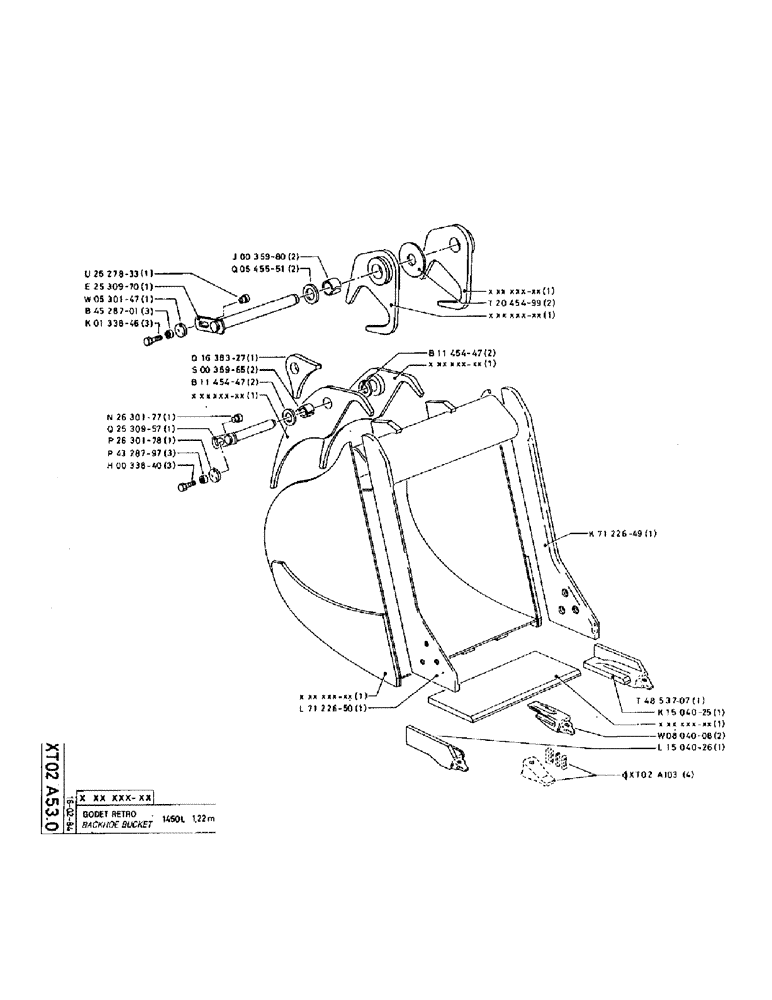 Схема запчастей Case 220 - (B-100) - BACKHOE BUCKET (19) - BUCKETS