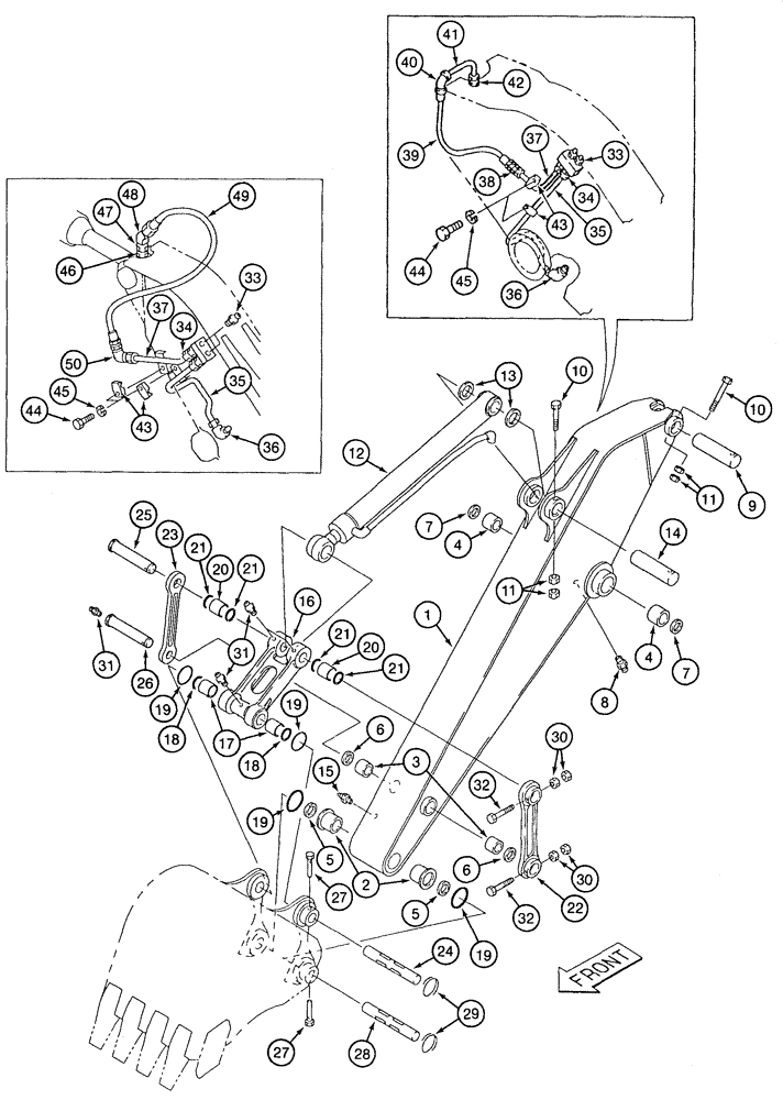 Схема запчастей Case 9020 - (9-50) - ARM AND LINKAGE, 10 FOOT 4 INCH (3150 MM) ARM (09) - CHASSIS