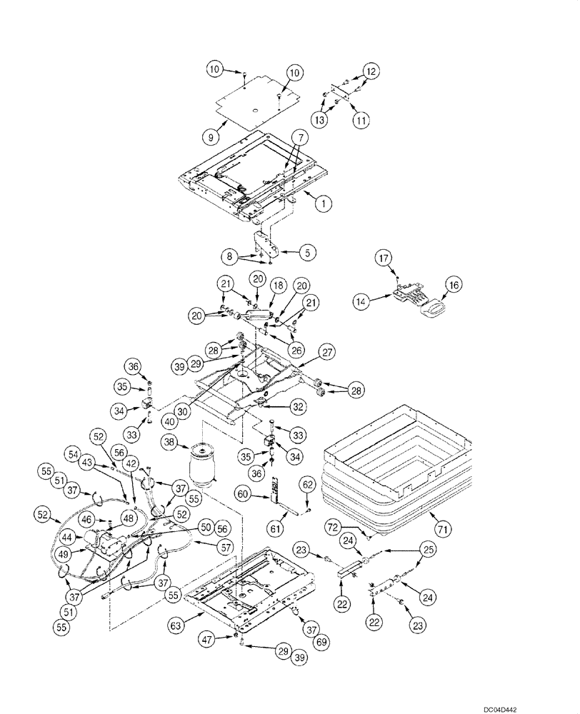 Схема запчастей Case 865 - (09.59[00]) - SEAT ASSY - SUPENSION ASSY (OPTIONAL) (09) - CHASSIS