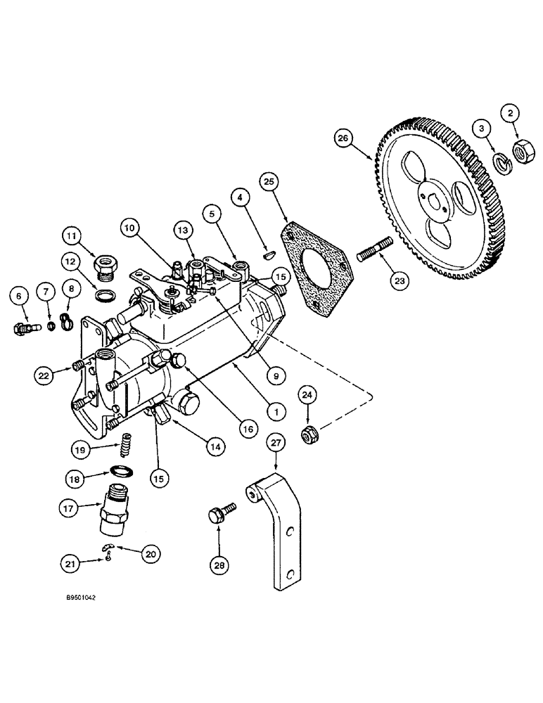 Схема запчастей Case 550E - (3-12) - FUEL INJECTION PUMP AND DRIVE, 4-390 ENGINE, 4T-390 ENGINE (03) - FUEL SYSTEM