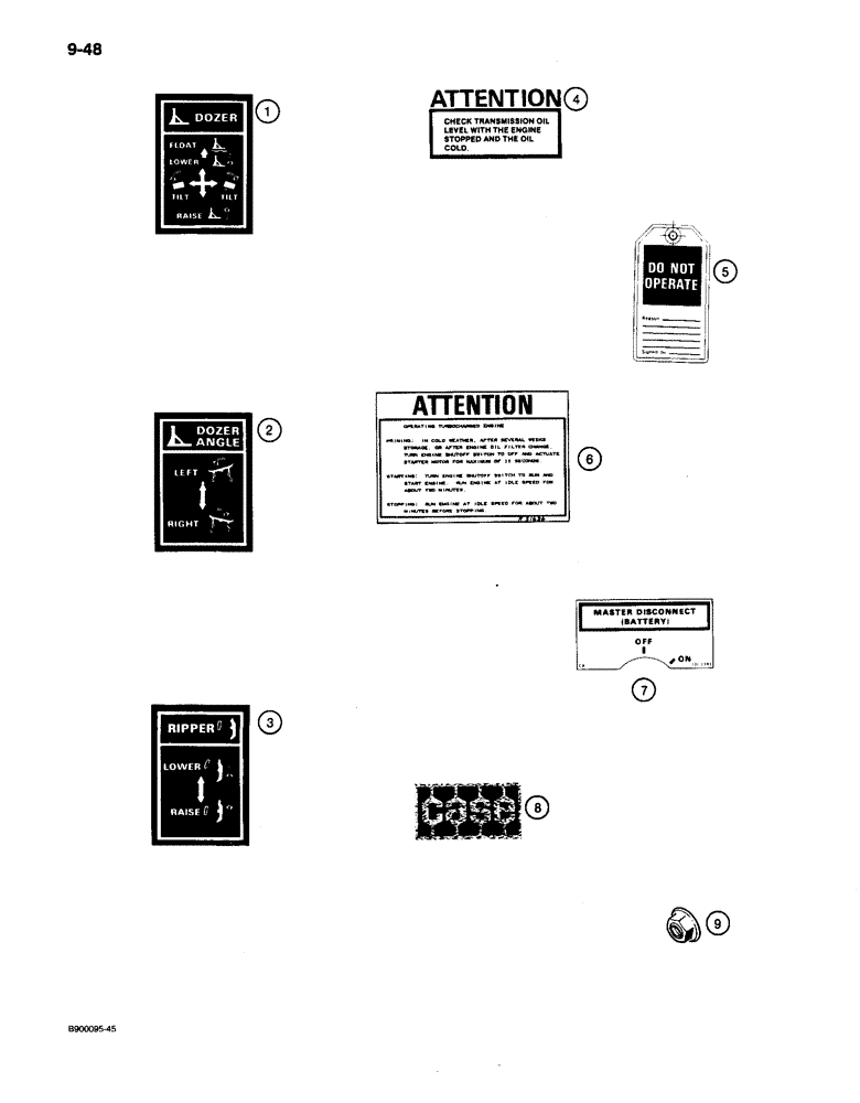 Схема запчастей Case 650 - (9-48) - DECALS (09) - CHASSIS/ATTACHMENTS