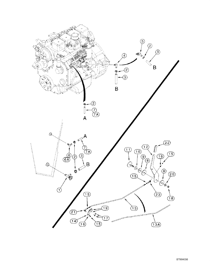 Схема запчастей Case 1845C - (03-02) - FUEL LINES - CONTROLS, THROTTLE, 4-390 EMISSIONS CERTIFIED ENGINE, ASN JAF0250483 (03) - FUEL SYSTEM