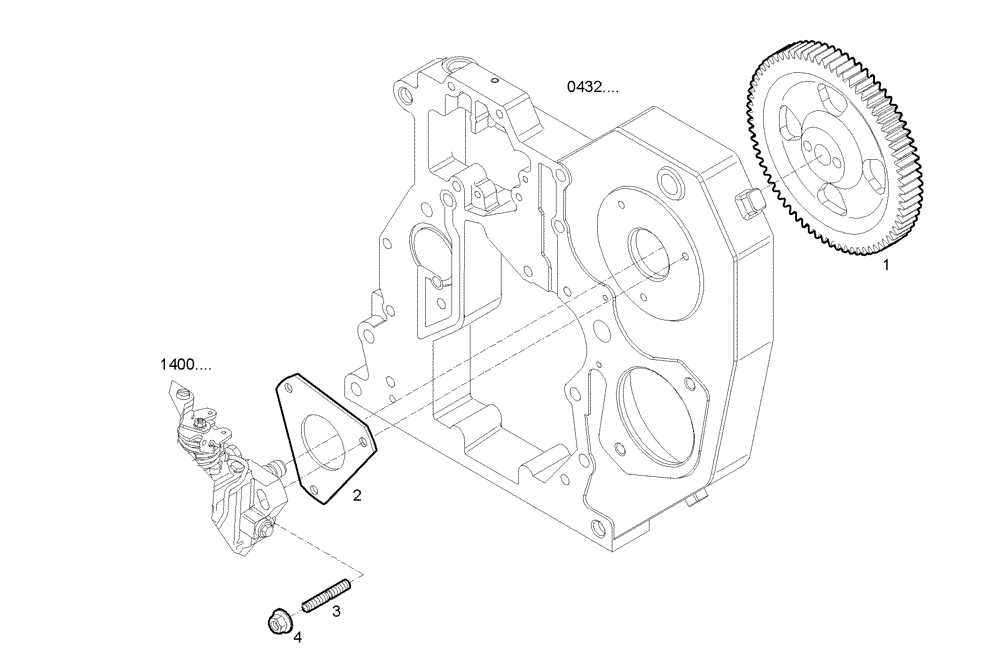 Схема запчастей Case F4GE9454K J604 - (1422.000) - INJECTION PUMP DRIVE 