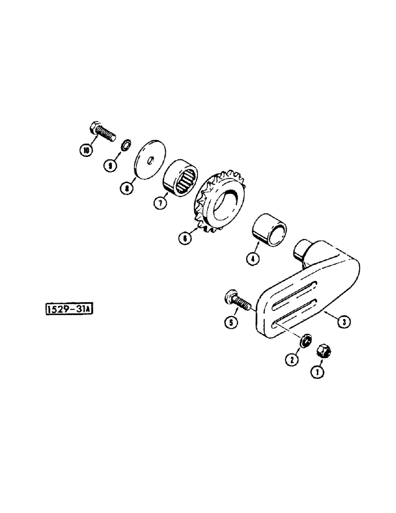 Схема запчастей Case 1529 - (074) - NO. 40 CHAIN BRACKET 