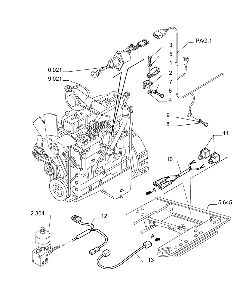 Схема запчастей Case 1850K LT - (6.711[04]) - ELECTRICAL SYSTEM - ELECTRIC WIRING (13) - Electrical System / Decals