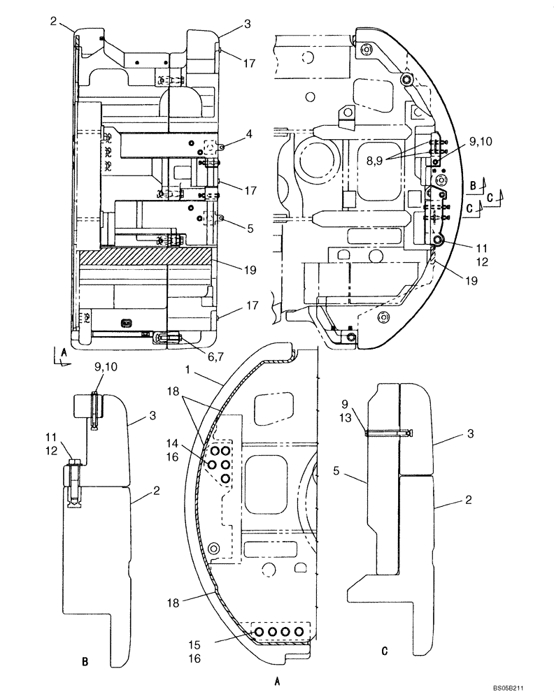 Схема запчастей Case CX225SR - (09-04) - COUNTERWEIGHT - SOUNDPROOFING (09) - CHASSIS