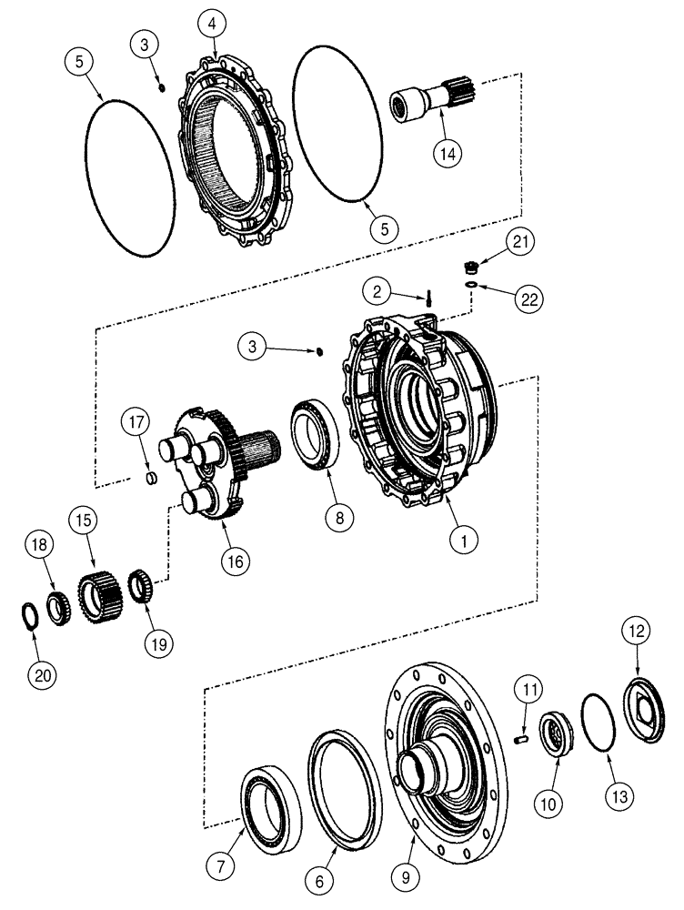 Схема запчастей Case 621D - (06-35) - AXLE, REAR - HUB, PLANETARY (06) - POWER TRAIN