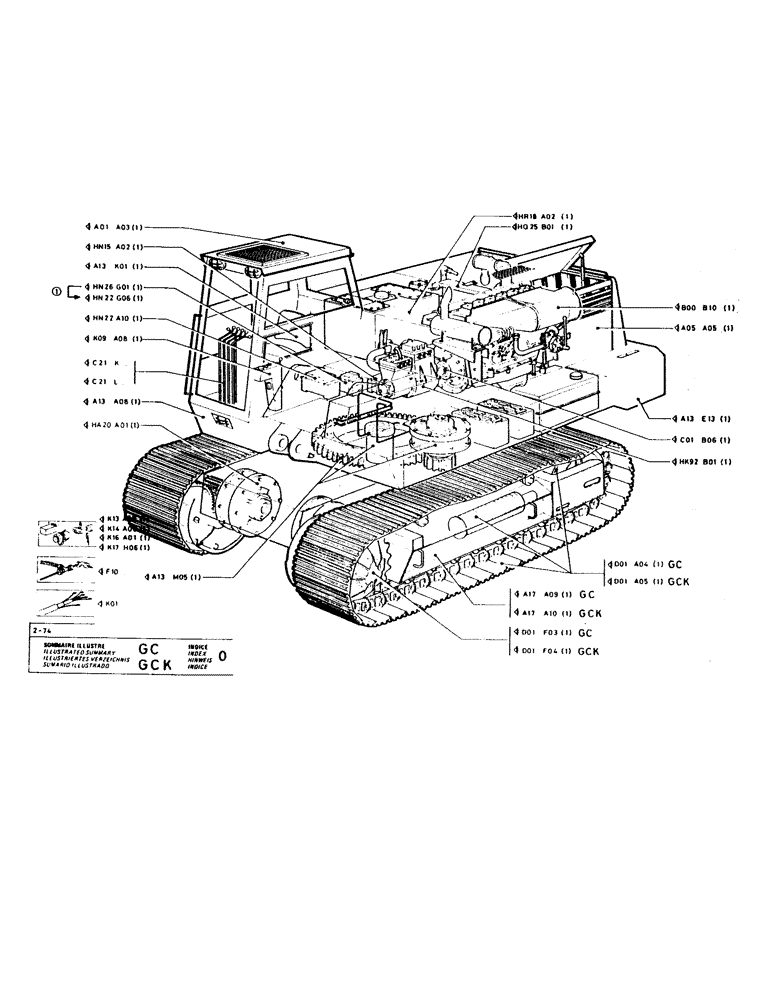 Схема запчастей Case GCK120 - (001) - ILLUSTRATED SUMMARY INDEX 