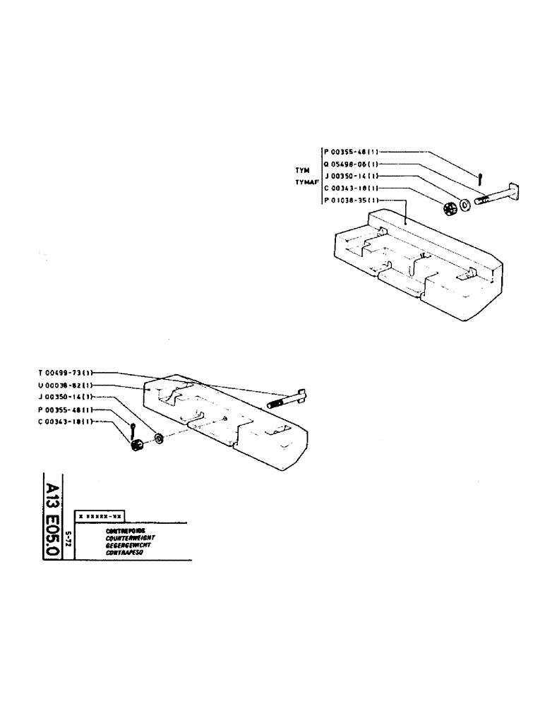 Схема запчастей Case TC45 - (006) - COUNTERWEIGHT 