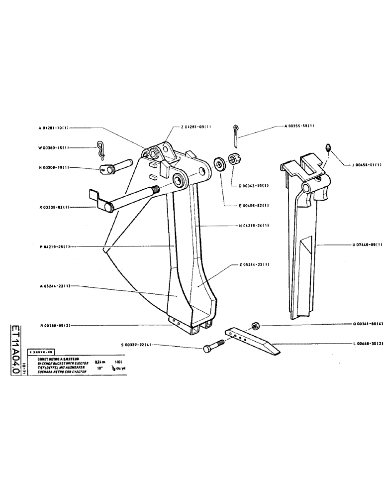 Схема запчастей Case TC45 - (115) - BACKHOE BUCKET WITH EJECTOR 