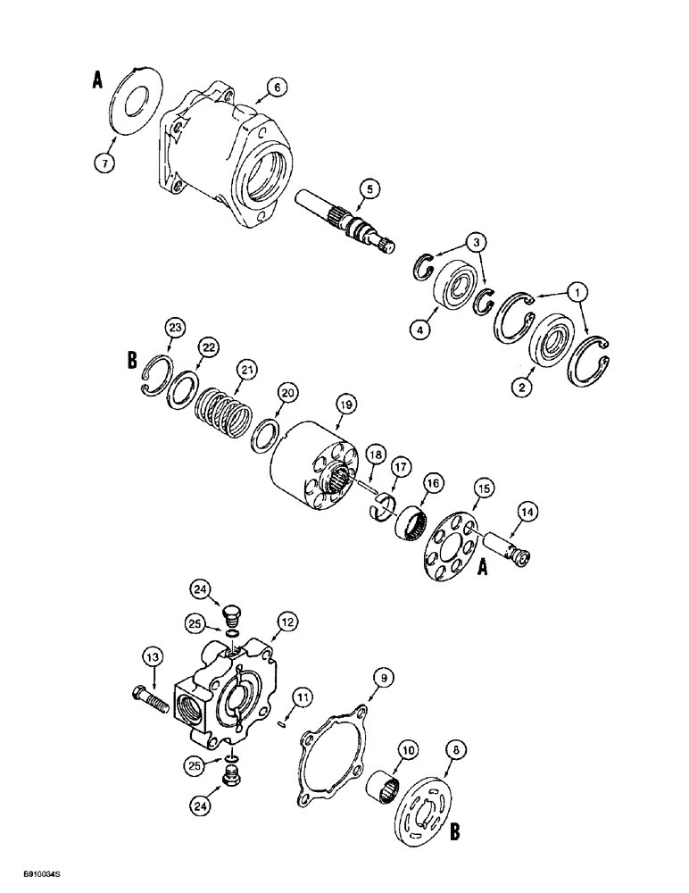 Схема запчастей Case 560 - (8-116) - TRENCHER DRIVE MOTOR ASSEMBLY - H673186, PLANETARY DRIVE TRENCHER (08) - HYDRAULICS