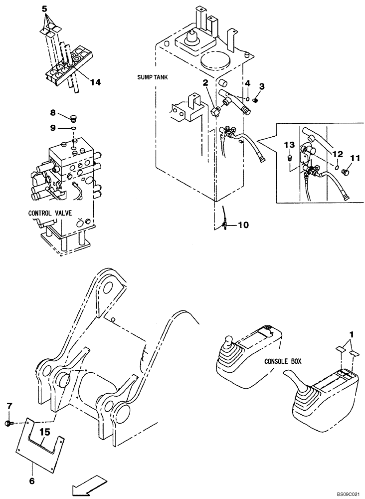 Схема запчастей Case CX135SR - (08-61) - PLUG (08) - HYDRAULICS