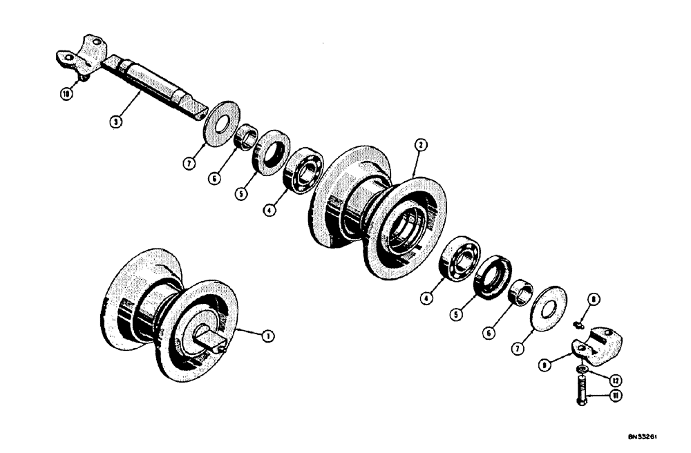 Схема запчастей Case 310E - (053) - TRACK ROLLER (04) - UNDERCARRIAGE