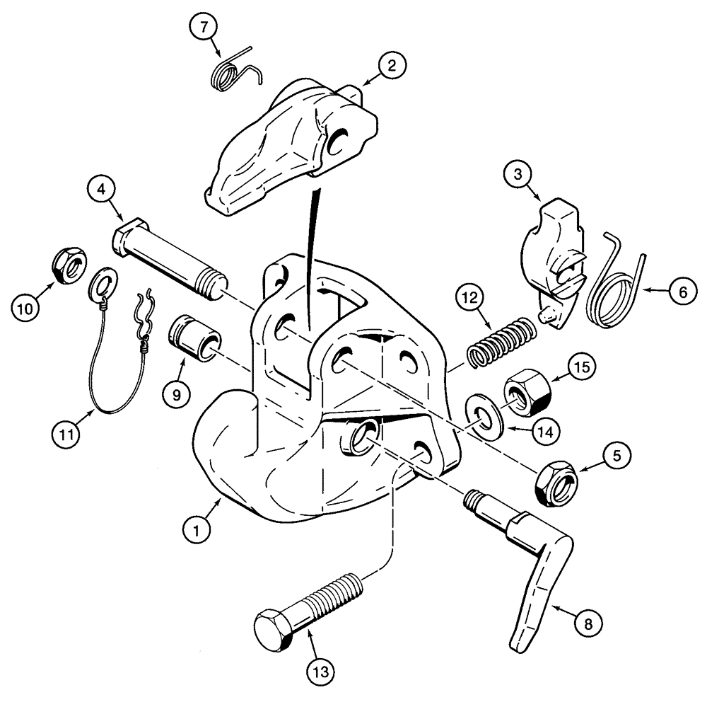 Схема запчастей Case 821C - (09-10) - HITCH, PINTLE MOUNTING (09) - CHASSIS