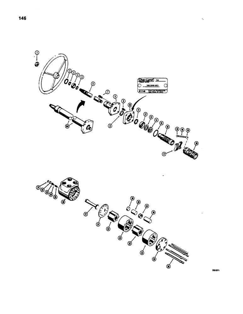 Схема запчастей Case W20 - (146) - STEERING CONTROL VALVE AND COLUMN (05) - STEERING