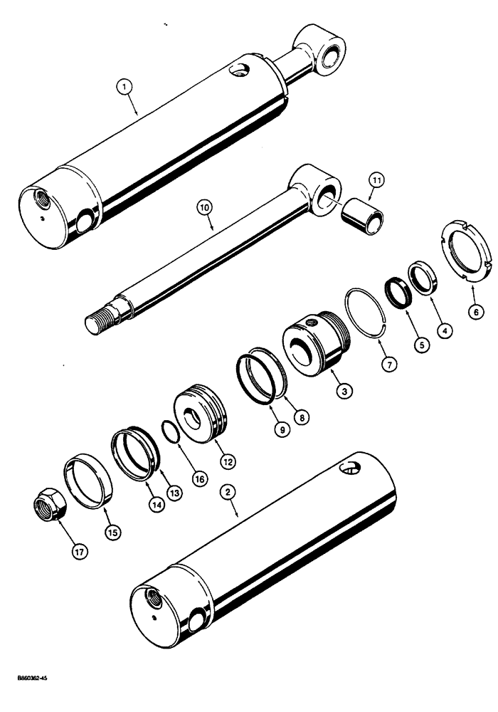 Схема запчастей Case CASE - (8-34) - PLOW LIFT CYLINDER (08) - HYDRAULICS
