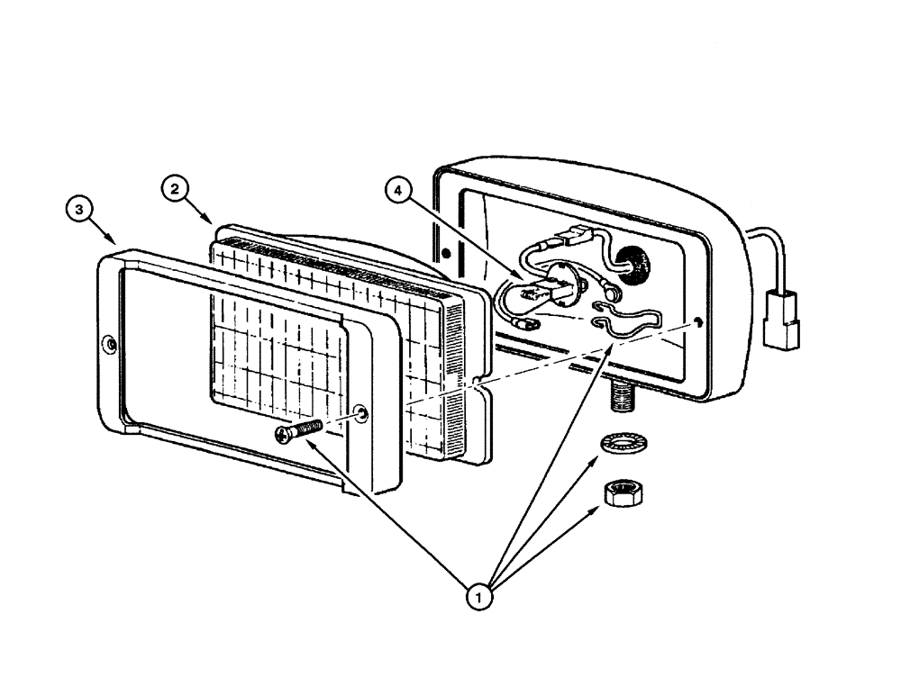 Схема запчастей Case 885 - (04.22[00]) - FRONT AND REAR HEADLIGHT COMPOMENTS (04) - ELECTRICAL SYSTEMS