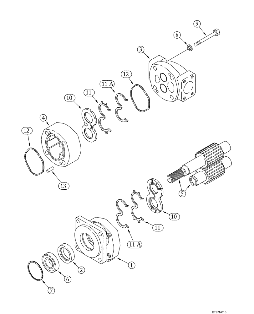Схема запчастей Case 585G - (08-11) - PUMP ASSY, 585G/586G (08) - HYDRAULICS