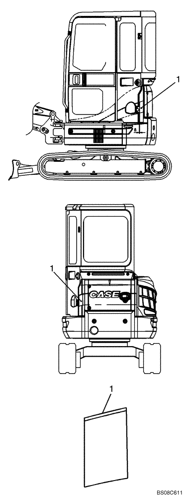 Схема запчастей Case CX27B PV13 - (06-013[00]) - NAME PLATE INSTALLATION (CAB) (PM22T00048F1) NAME-PLATE
