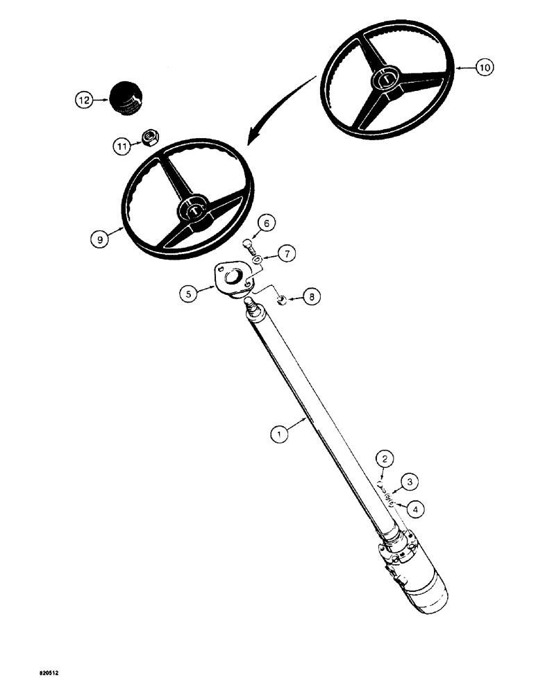 Схема запчастей Case W4 - (058) - STEERING WHEEL AND STEERING COLUMN (05) - STEERING