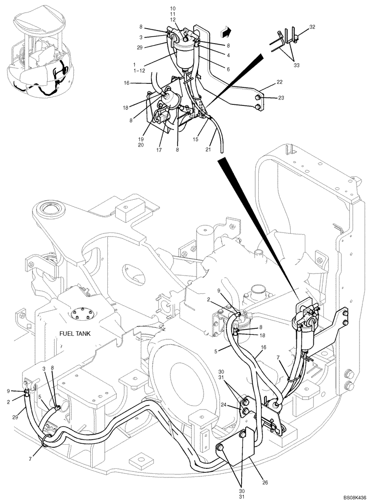 Схема запчастей Case CX27B BTW - (01-011) - FUEL LINES (PM21P00006F1) (10) - ENGINE