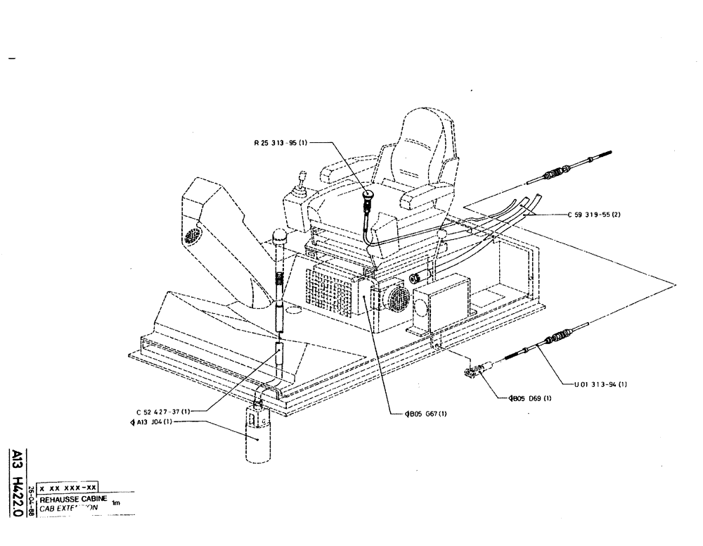 Схема запчастей Case 220B - (A13 H4220.0) - CAB EXTENSION - 1 M (05) - UPPERSTRUCTURE CHASSIS