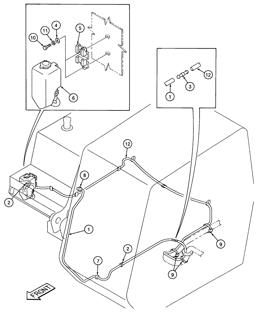 Схема запчастей Case 9020 - (4-26) - WINDSHIELD WASHER (04) - ELECTRICAL SYSTEMS
