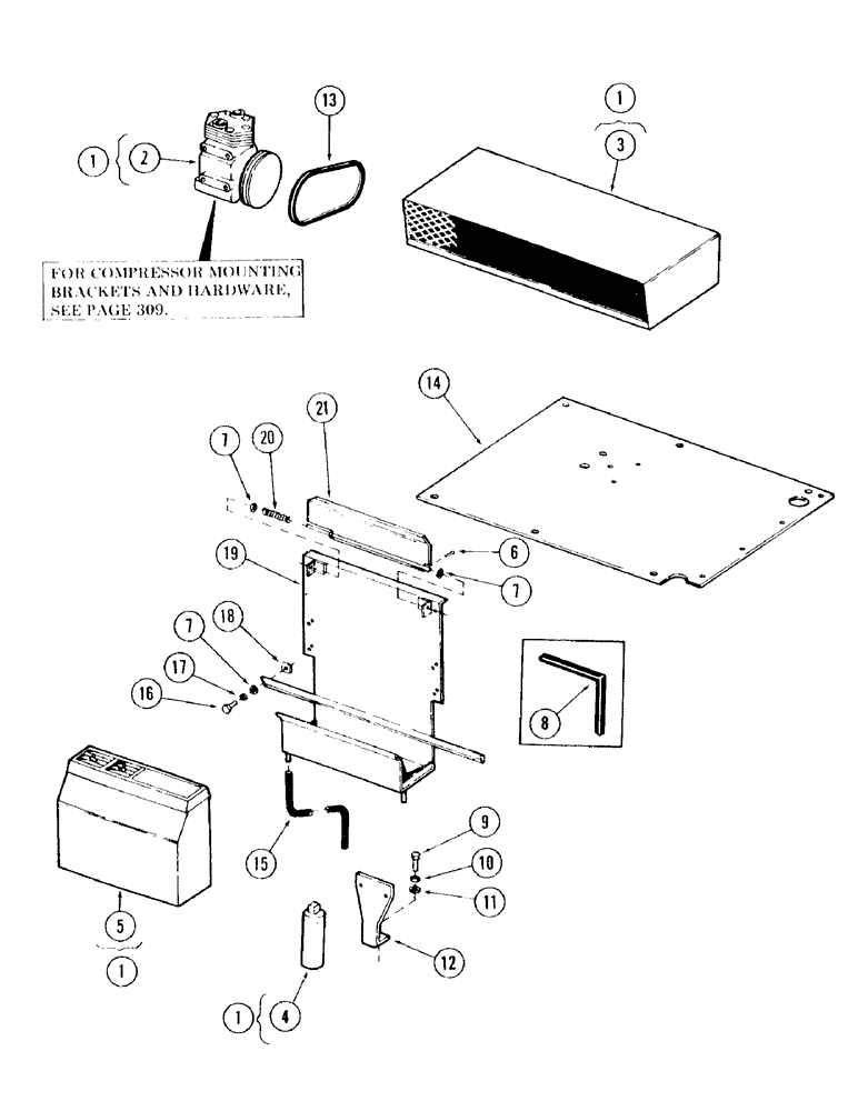 Схема запчастей Case 120 - (311) - AIR CONDITIONER AND ATTACHING PARTS (50) - CAB CLIMATE CONTROL