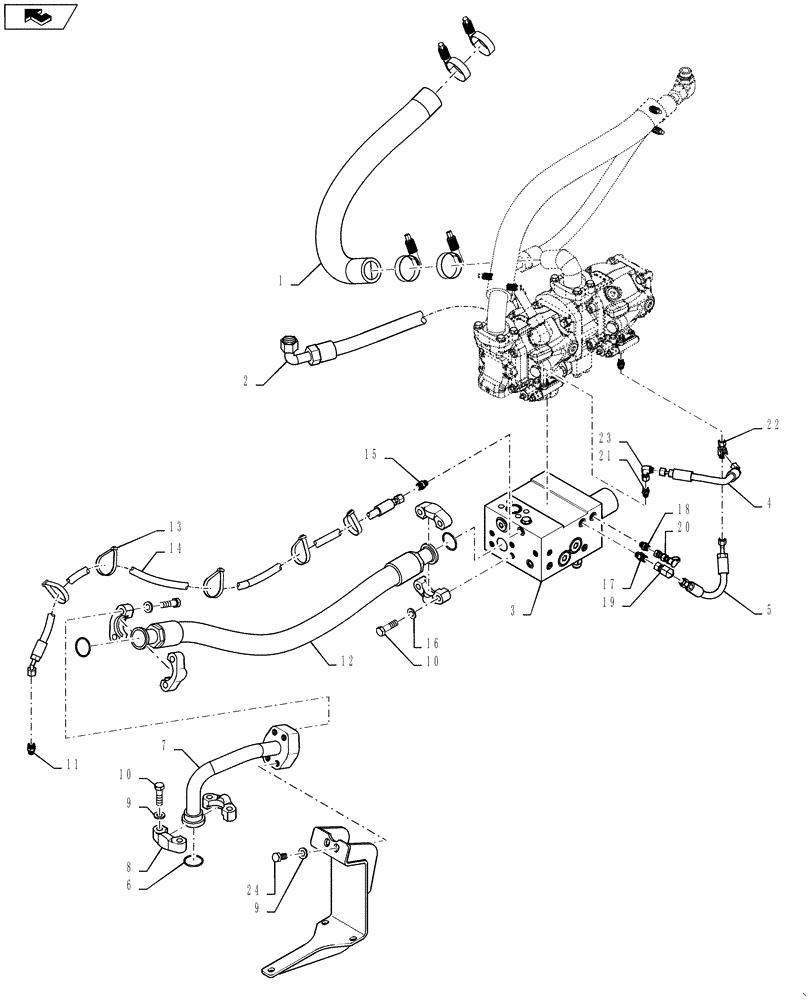 Схема запчастей Case 1121F - (21.130.03) - HYD INSTALL PUMP WITH VALVE (21) - TRANSMISSION
