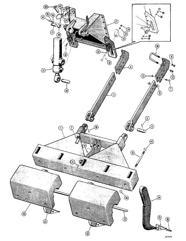 Схема запчастей Case 1150 - (186) - RIPPER (05) - UPPERSTRUCTURE CHASSIS
