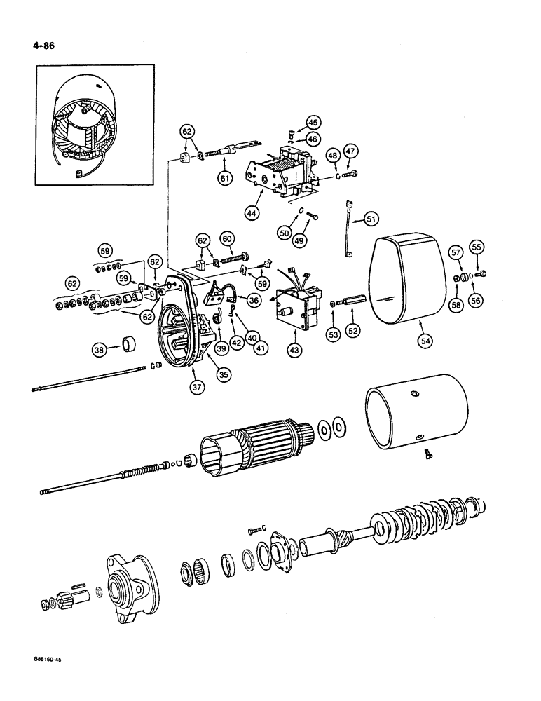 Схема запчастей Case W36 - (4-086) - STARTER (04) - ELECTRICAL SYSTEMS