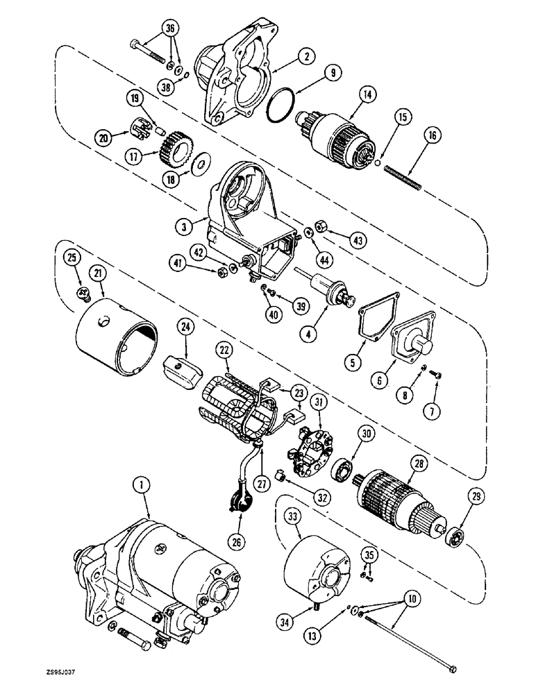 Схема запчастей Case 550E - (4-02) - STARTER (04) - ELECTRICAL SYSTEMS