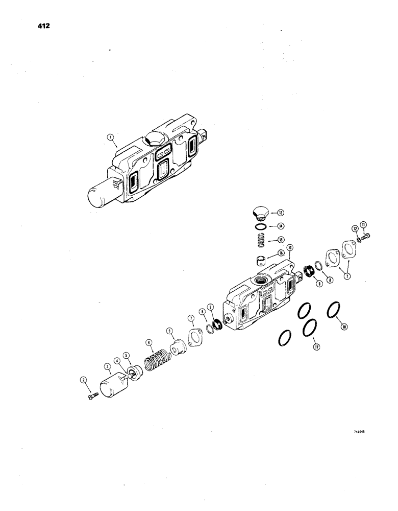 Схема запчастей Case 850 - (412) - D66212 4-IN-1 BUCKET OR, DOZER TILT AND ANGLE PITCH SECTION, ( CS&S # WM1030) (05) - UPPERSTRUCTURE CHASSIS