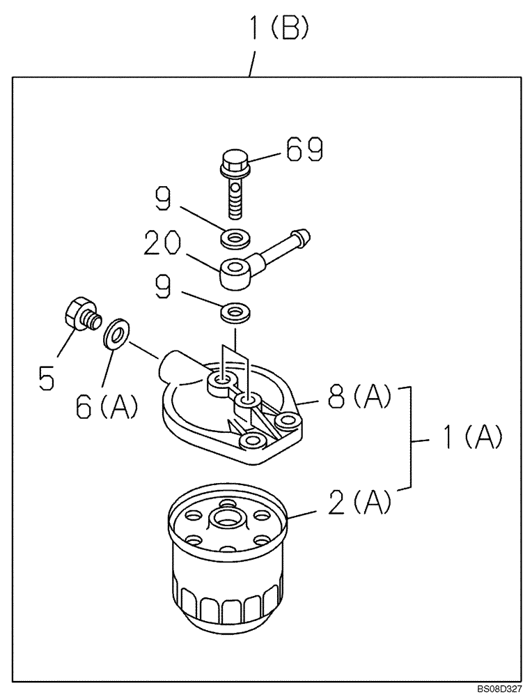 Схема запчастей Case CX80 - (03-07) - FUEL FILTER (03) - FUEL SYSTEM