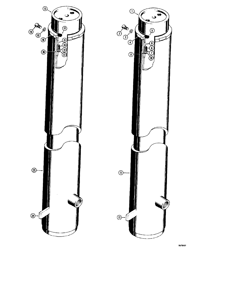Схема запчастей Case 580 - (80) - D24173 LIFT CYLINDER (35) - HYDRAULIC SYSTEMS
