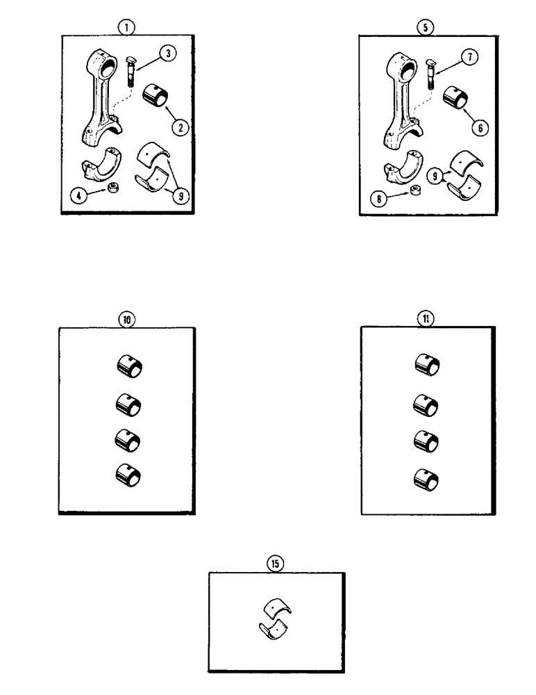Схема запчастей Case 580B - (029A) - CONNECTING RODS, (188) DIESEL ENGINE (02) - ENGINE