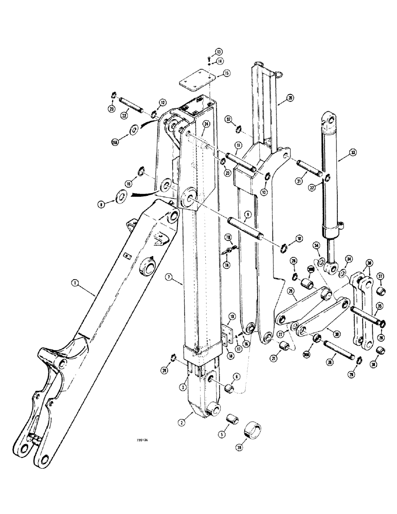 Схема запчастей Case 35 - (204) - EXTENDAHOE 4 W/COMMERCIAL & CROSS CONTROL VALVES, FROM NO.5203801 UP TO NO.5222134 