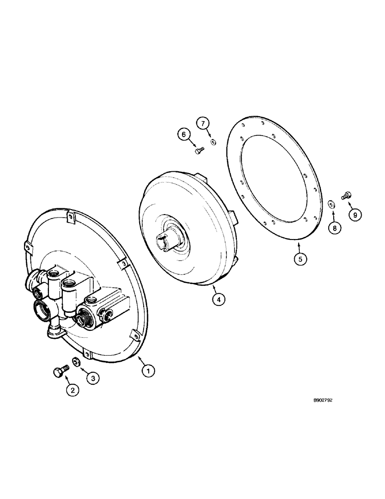 Схема запчастей Case 590 - (6-08) - TORQUE CONVERTER MOUNTING (06) - POWER TRAIN