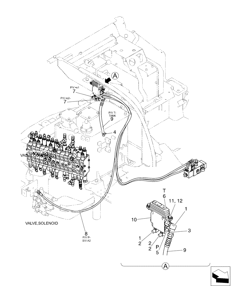 Схема запчастей Case CX50B - (01-047[02]) - CONTROL LINES, REMOTE, ANGLE DOZER (35) - HYDRAULIC SYSTEMS