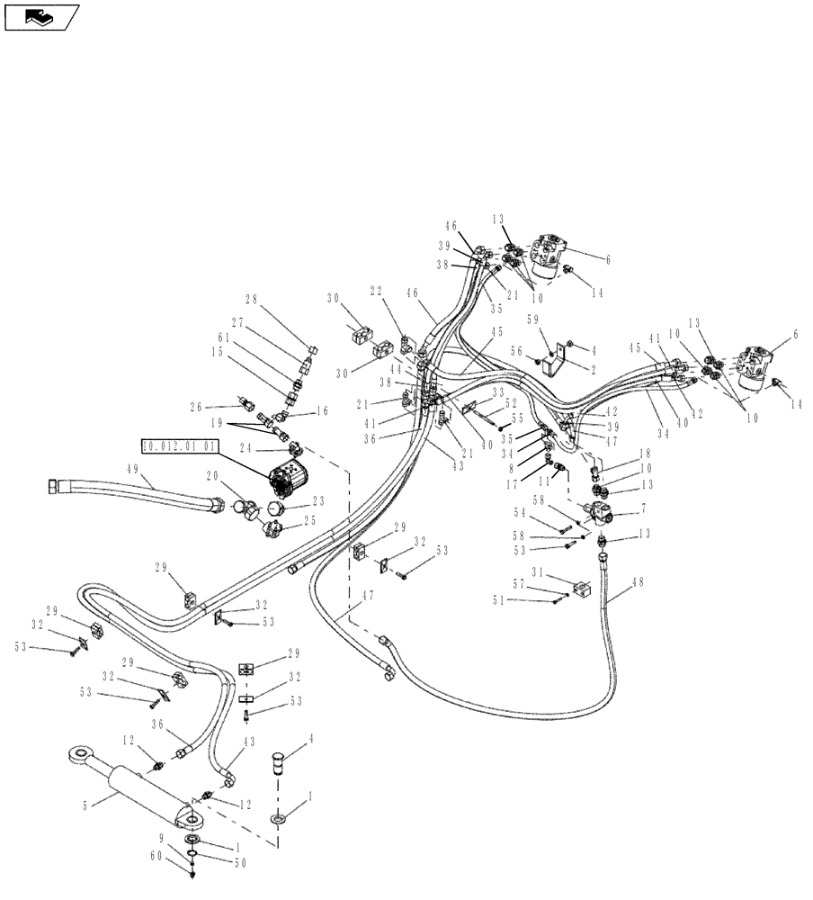 Схема запчастей Case PT240 - (41.200.01) - HYDRAULIC STEERING (GROUP 364-144820) (41) - STEERING