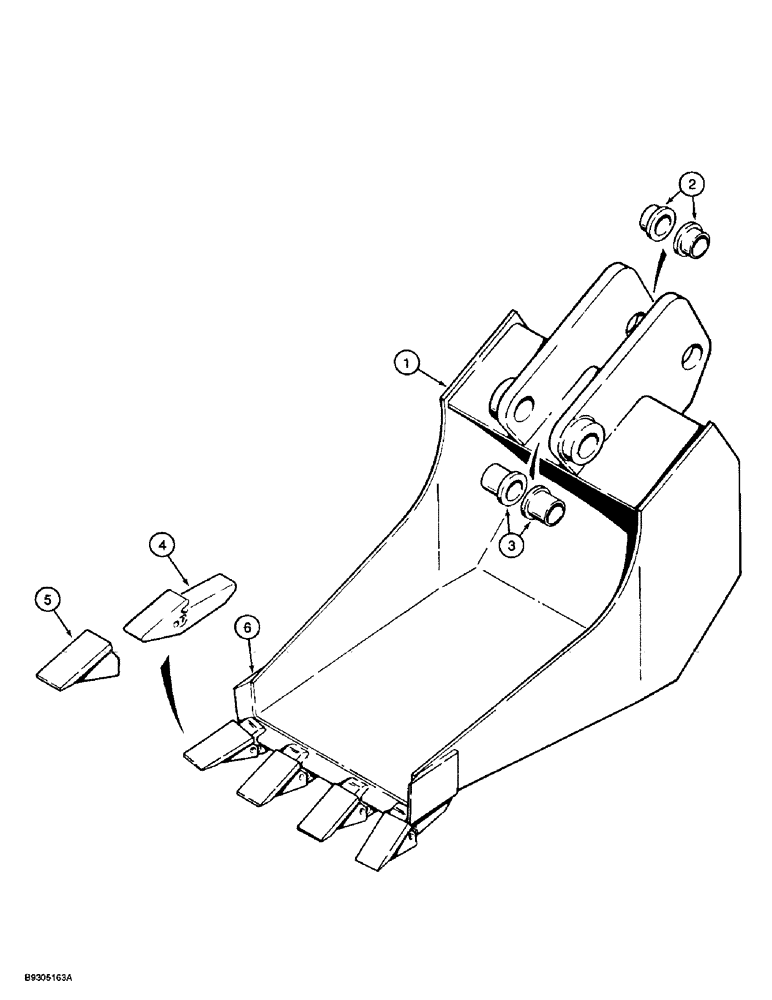 Схема запчастей Case 560 - (9-034) - BACKHOE BUCKETS, BELLHOLE BUCKETS, D100 BACKHOE (09) - CHASSIS/ATTACHMENTS