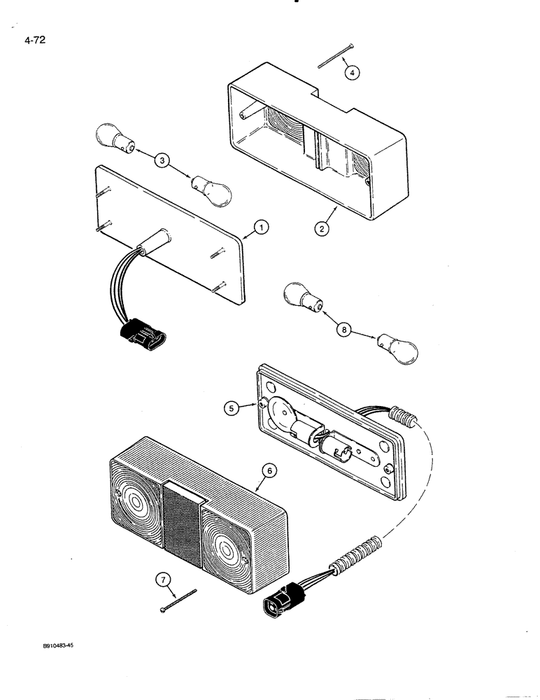 Схема запчастей Case 821 - (4-072) - TURN SIGNAL, FLASHER (04) - ELECTRICAL SYSTEMS