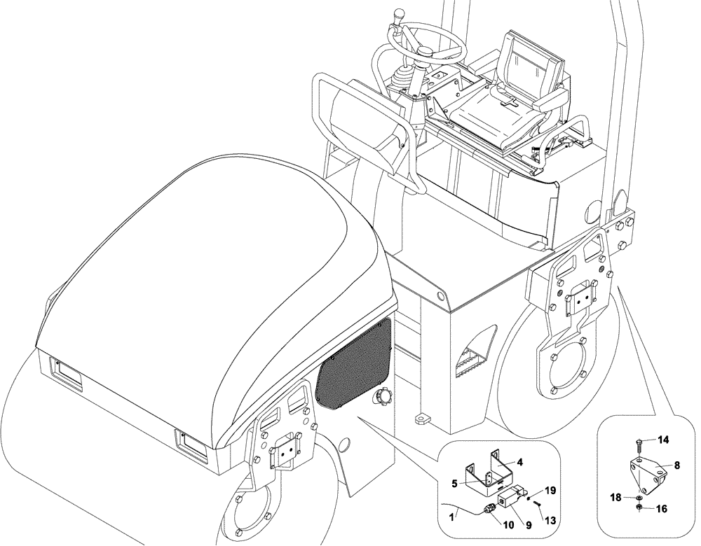 Схема запчастей Case DV204 - (04-415/124[01]) - BACKUP ALARM (06) - ELECTRICAL SYSTEMS