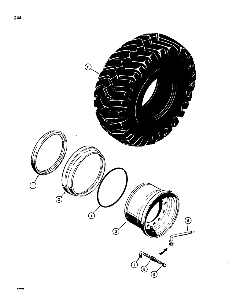 Схема запчастей Case W20B - (244) - RIMS AND TIRES (06) - POWER TRAIN